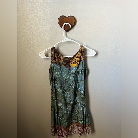 Vintage Wind River neutral Hawaiian print dress size M - Picture 2 of 3